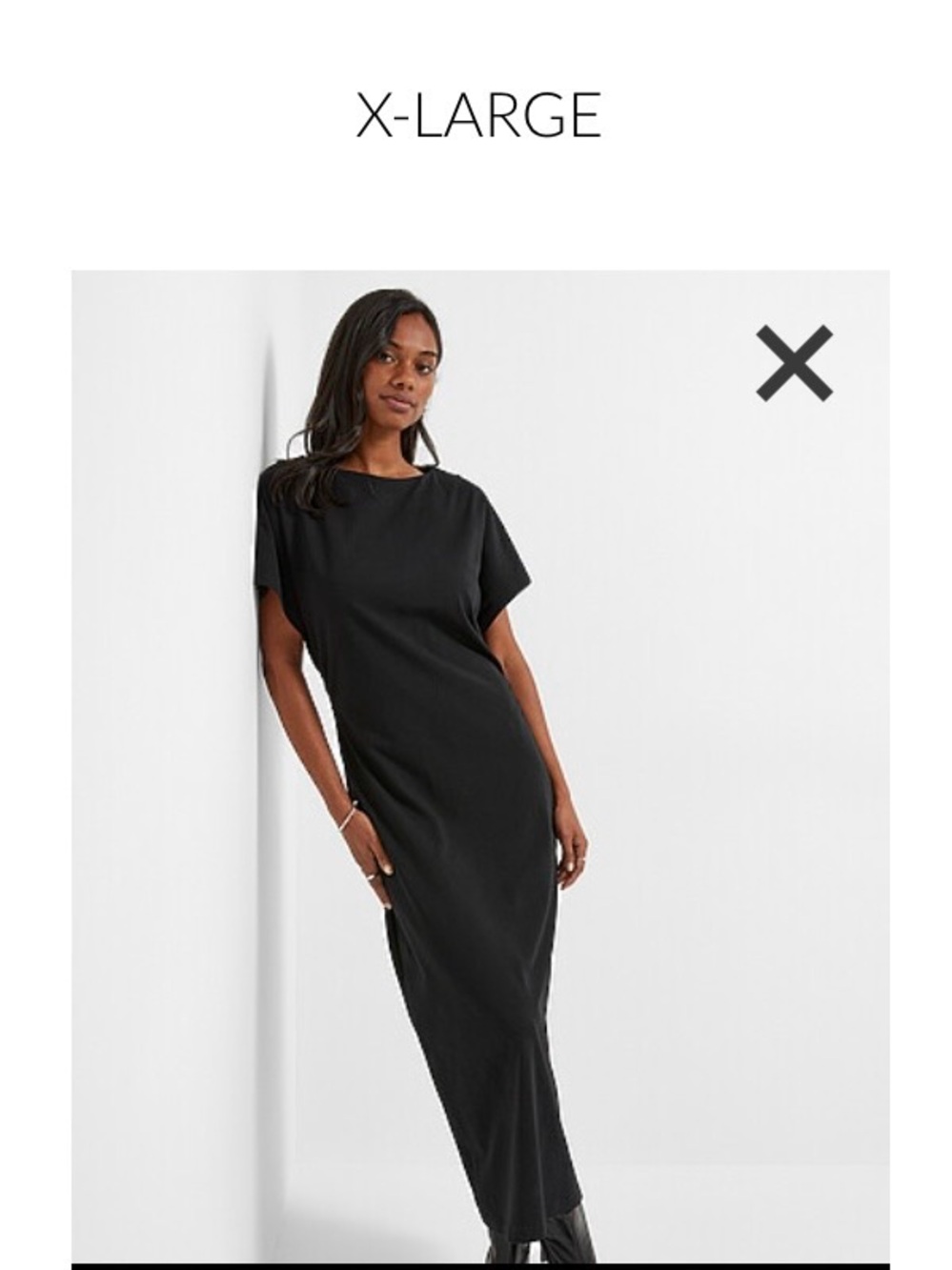 Simons Black Maxi Dress with Dolman Sleeves and Boat Neck